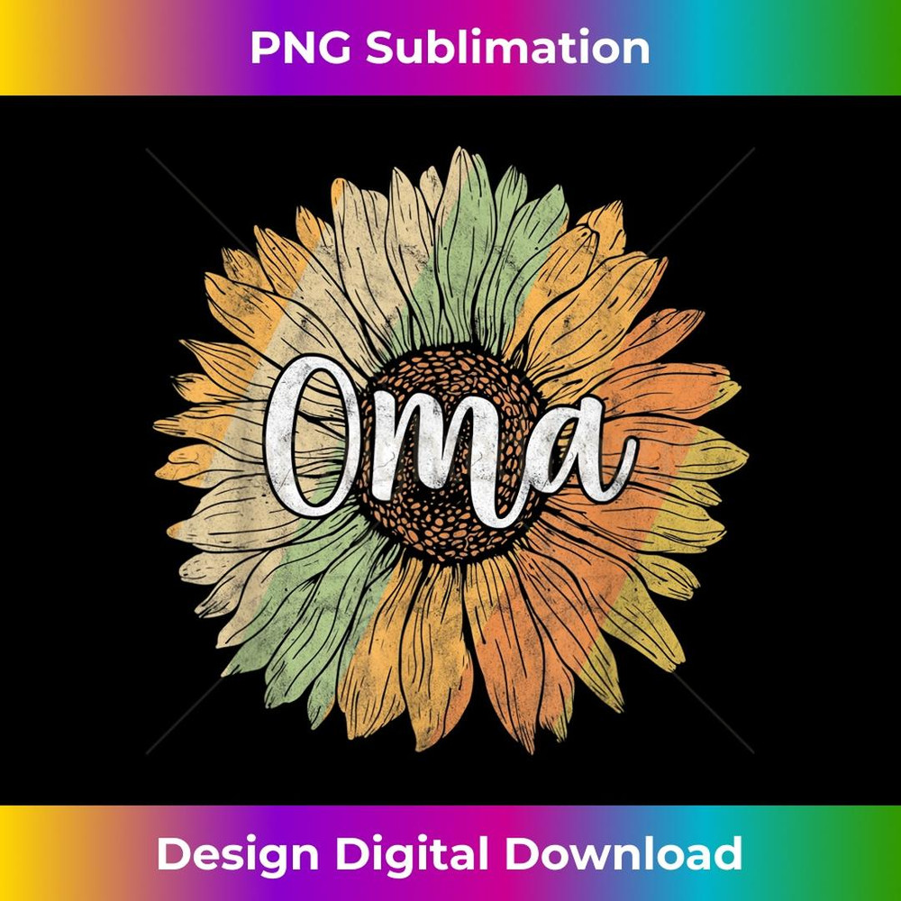 Retro Style Summer Sunflower Graphic for Oma Mother's Day - Vintage Sublimation PNG Download