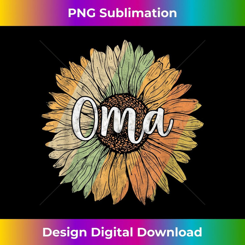 Retro Style Summer Sunflower Graphic for Oma Mother's Day - Vintage Sublimation PNG Download
