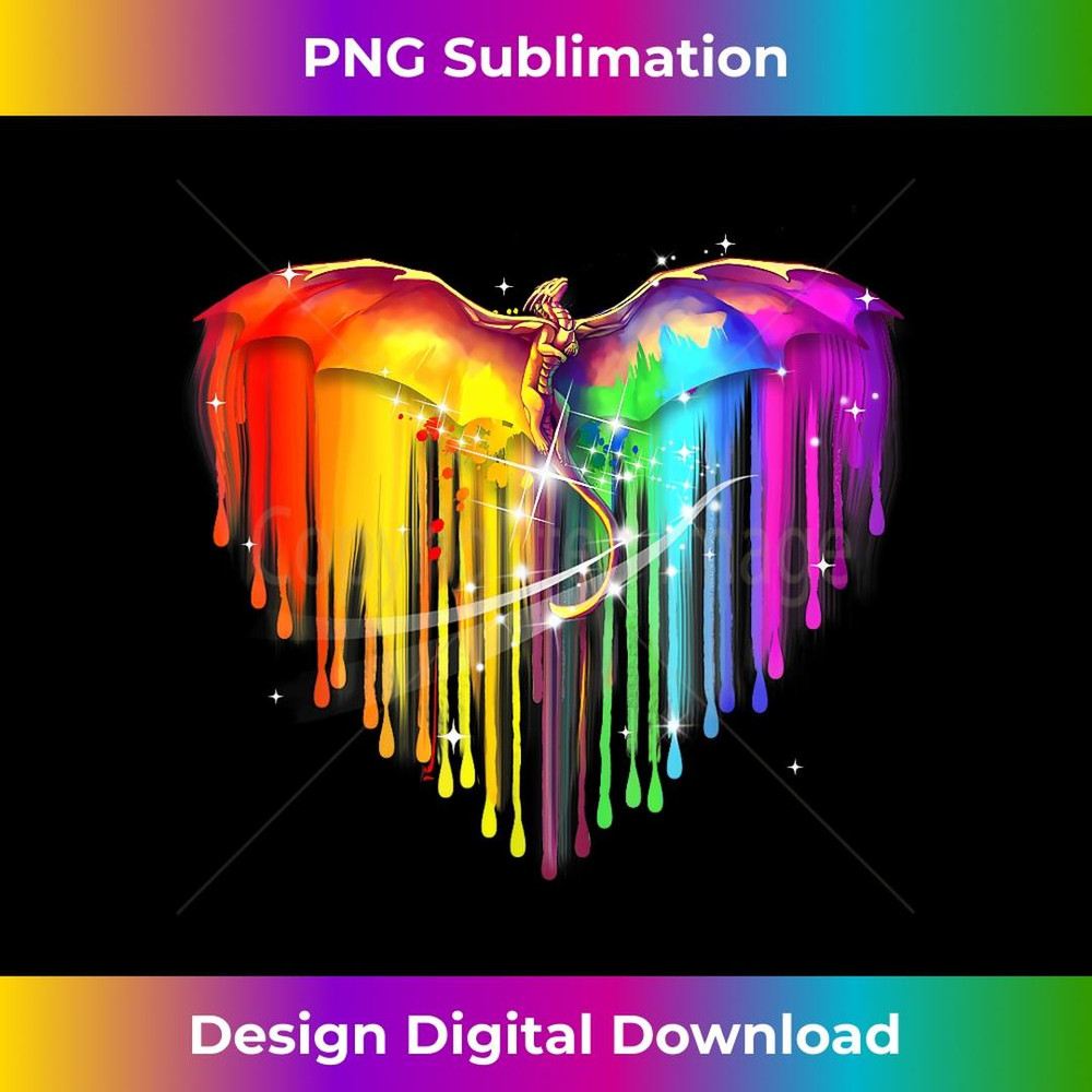 Rainbows Dragons Heart Classic For LGBT Gay Les 2 - Exclusive PNG Sublimation Download