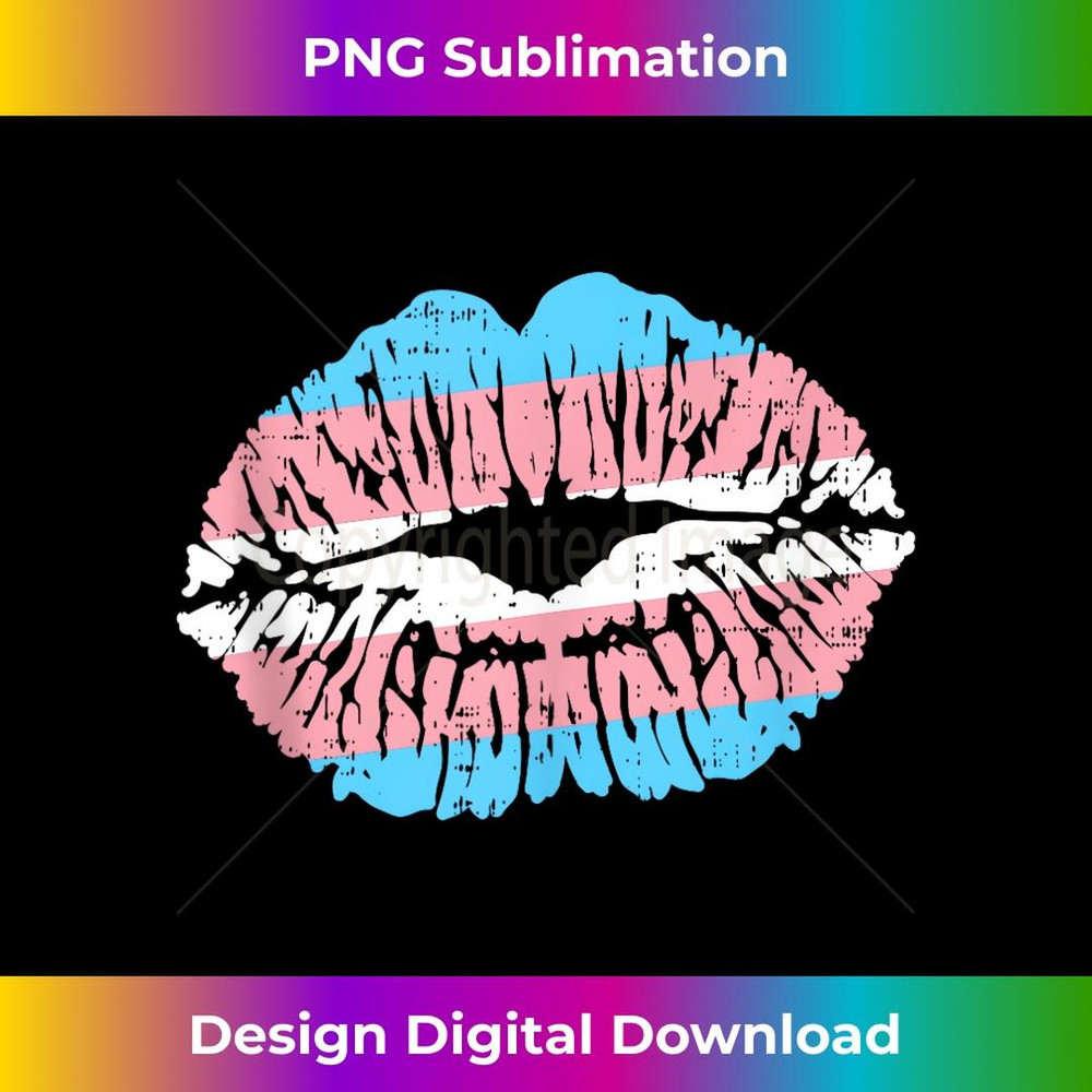 Transgender Pride Lips Kiss Trans Flag Transsexual LGBT 3 - Digital Sublimation Download File