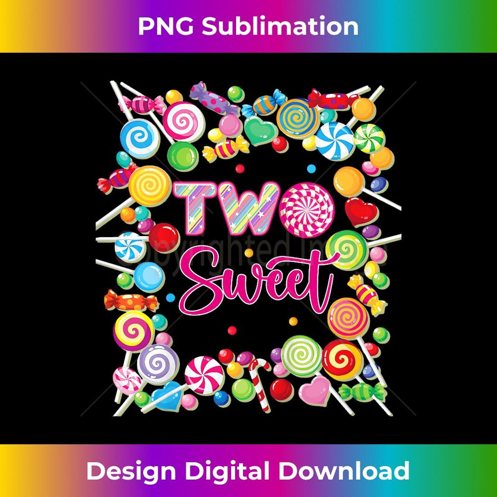 Two Sweet Birthday Outfit Girl 2 Years Old Sweetie Candy - PNG Transparent Digital Download File for Sublimation