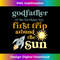 Mens Godfather Outer Space 1st Birthday First Trip Around The Sun - Vintage Sublimation PNG Download