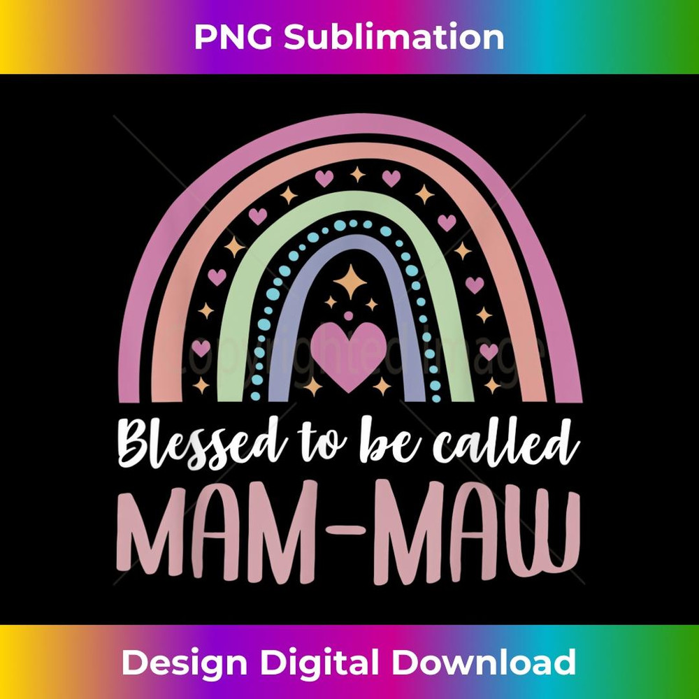 Mam-Maw Grandma Mothers Day Blessed Mam-Maw 1 - Vintage Sublimation PNG Download