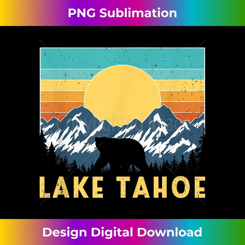 Lake Tahoe National Mountain Retro Sunset Vintage - Trendy Sublimation Digital Download