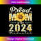 Proud Mom of Two 2024 Graduates Twins Senior Class of 2024 2 - PNG Transparent Sublimation Design
