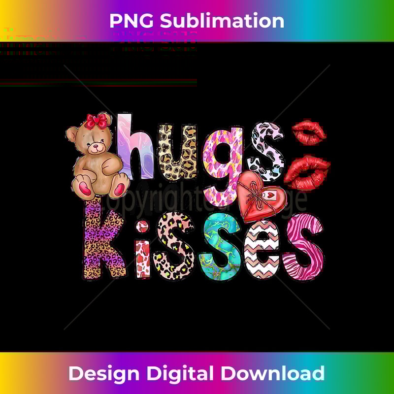 Hugs And Kisses Western Leopard Valentines Day Couples - Contemporary PNG Sublimation Design - Animate Your Creative Concepts