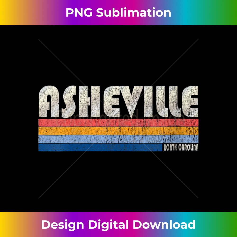 Womens Vintage 70s 80s Style Asheville NC V-Neck - Modern Sublimation PNG File