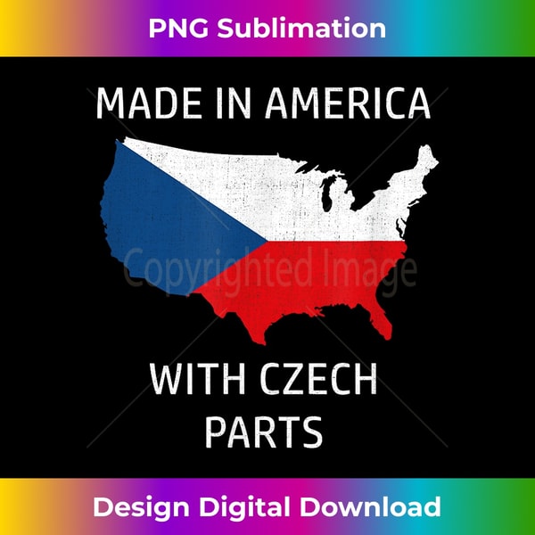 Made in America with Czech Parts - Czech Republic and USA - Sleek Sublimation PNG Download - Immerse in Creativity with Every Design
