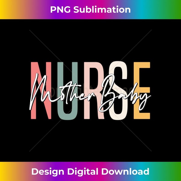 Vintage Mother Baby Nurse Postpartum Mom Baby Nursing Long Sleeve - Exclusive PNG Sublimation Download
