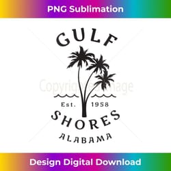 retro cool gulf shores al beach palm tree graphic design - instant sublimation digital download