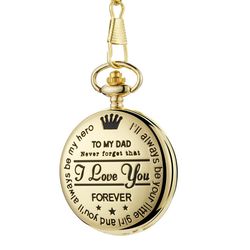 TO MY DAD Vintage Quartz Pocket Watch Father's Day Gift