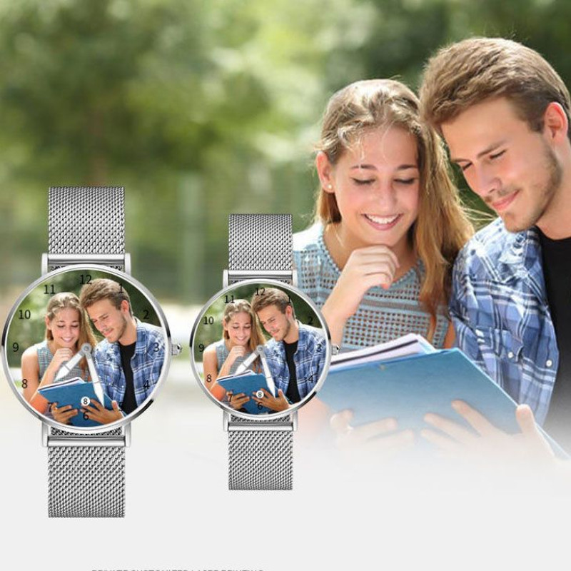 Custom Photo Watch Personalized Picture Watch Fashionable Stainless Steel Quartz Watch Commemorati 0