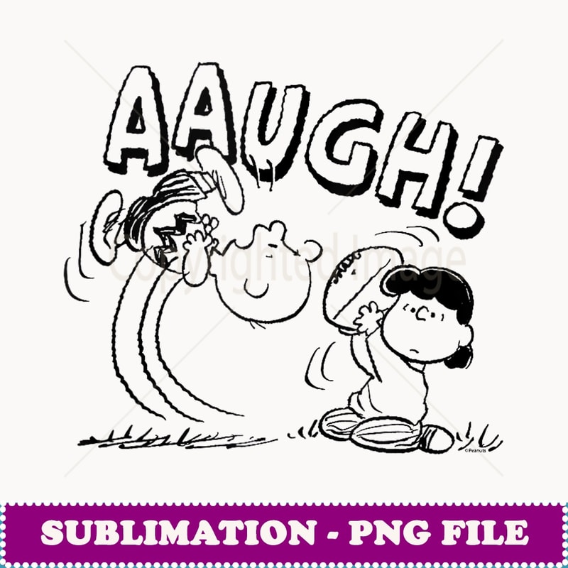 Peanuts Charlie Brown Lucy Football Kick Aaugh - Signature Sublimation PNG File