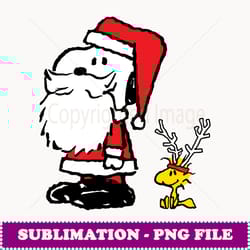 peanuts snoopy santa woodstock reindeer christmas - png transparent sublimation design