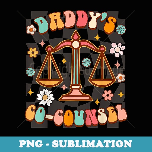 Funny Lawyer Attorney Baby Shower Daddys Co-Counsel Daddy - Aesthetic Sublimation Digital File