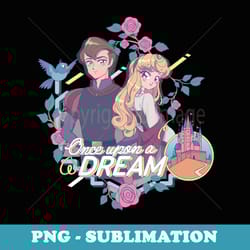 disney sleeping beauty once upon a dream floral manga logo - exclusive png sublimation download