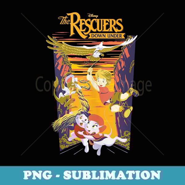 Disney The Rescuers Down Under Group Shot Sunset - Creative Sublimation PNG Download