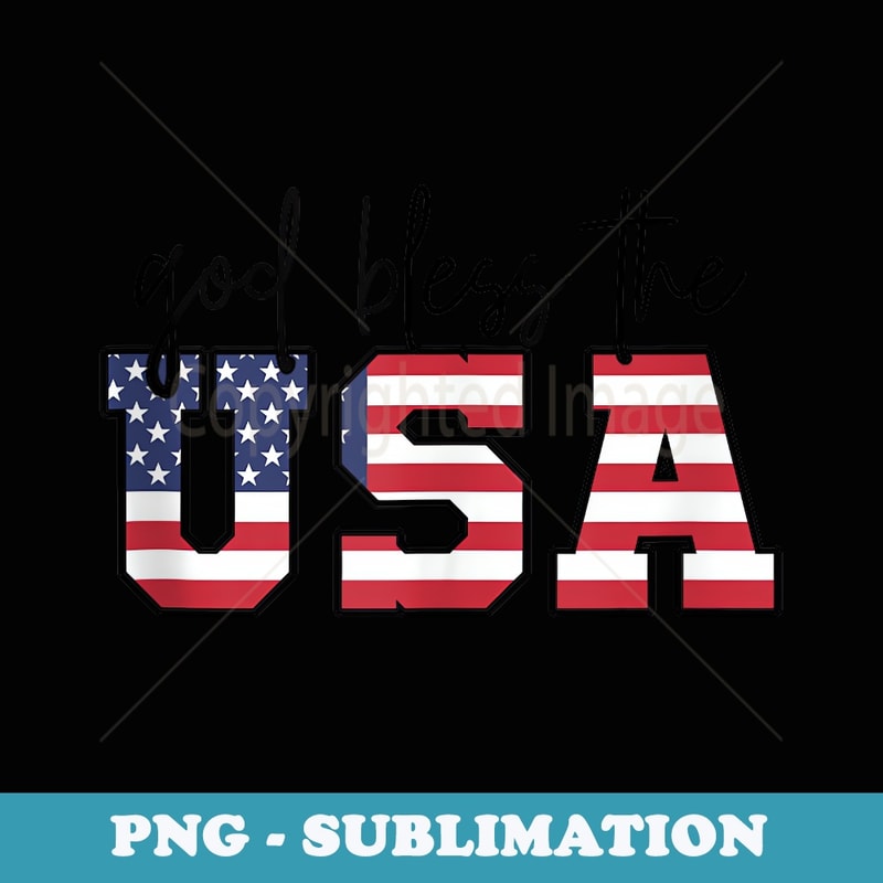 GOD BLESS THE USA cool patriotic design - Vintage Sublimation PNG Download