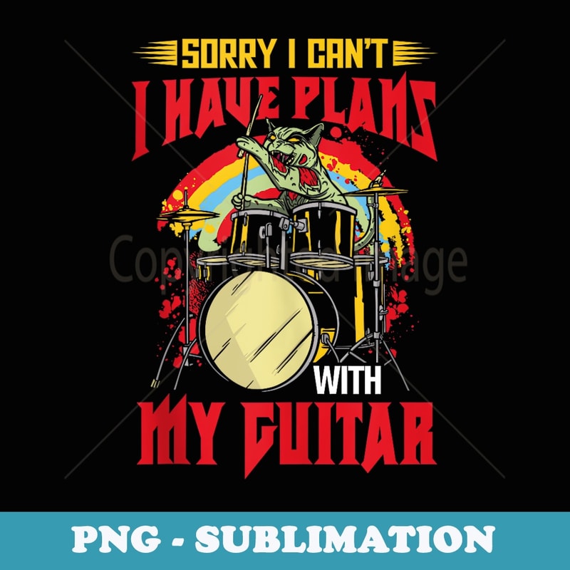 Rock N Roll Music Heavy Meowtal - Modern Sublimation PNG File