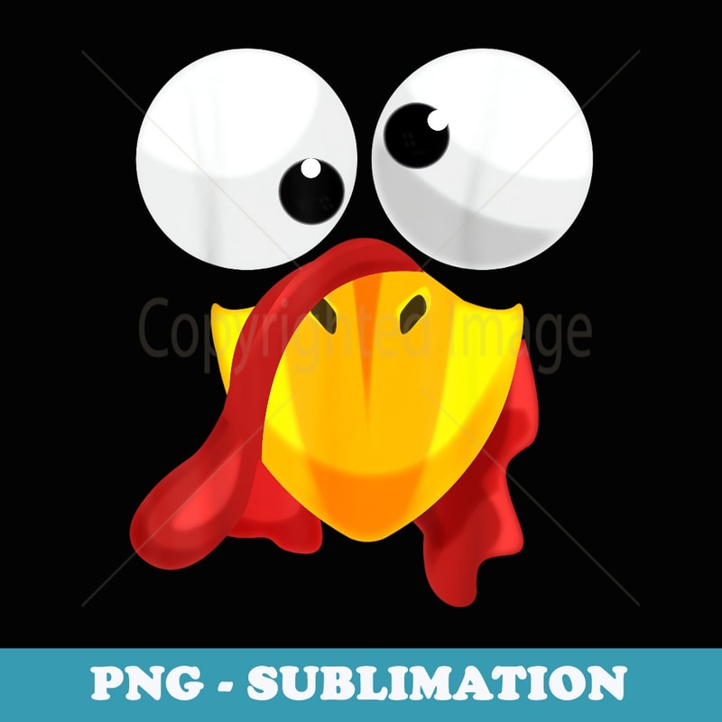 Crazy Turkey Face Clothes Outfit Thanksgiving - Vintage Sublimation PNG Download