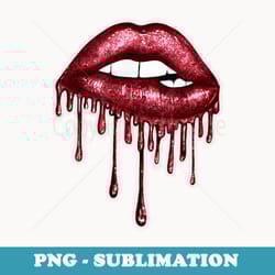 blood red dripping biting lips faux lipstick 80s - trendy sublimation digital download