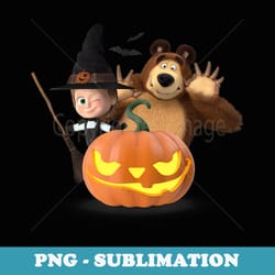 masha and the bear. mashas scary pumpkin - png transparent sublimation design