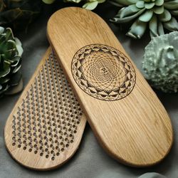 wooden sadhu board with nails for foot massage, natural wood, meditation gift, yoga gift