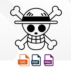 skull svg, one piece png anime vector, anime print, anime textual style,circut