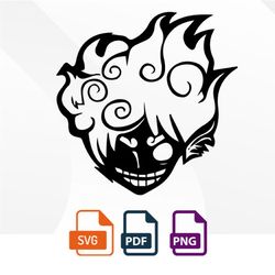 skull joy boy svg, one piece svg anime vector, anime print, anime textual style,circut