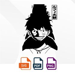 luffy svg, one piece, anime vector, anime print, anime textual style,circut
