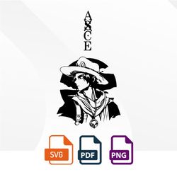 one piece ace svg, one piece, anime vector, anime print, anime textual style,circut,bp