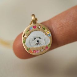 custom dog enamel necklace, pet keepsake necklace, dog cat memorial gift, personalize jewelry, gift for her, christmas g