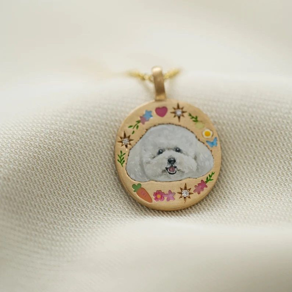 Custom Dog Enamel Necklace Pet Keepsake Necklace Dog Cat Memorial Gift Personalize Jewelry Gift For 1