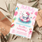 Hello Kitty Pink Watercolor Pool Birthday Invitation 0