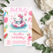 Hello Kitty Pink Watercolor Pool Birthday Invitation 1