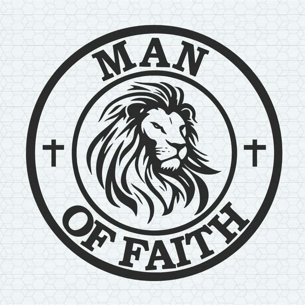Man Of Faith Svg Lion Svg Christian Logo Svg File For Cricut.jpg