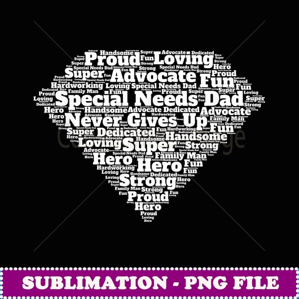 Special Needs Dad Superhero - Elegant Sublimation PNG Download