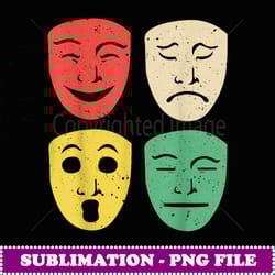 funny theater design men women theatre masks broadway drama - creative sublimation png download