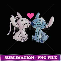 disney lilo & stitch valentine's day stitch & angel couple - retro png sublimation digital download