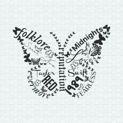 taylor swift album butterfly silhouette svg