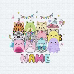 personalized cute squishmallows with name birthday svg