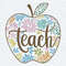 Retro Teach Floral TeacherBoho Apple Png School SVG.jpg