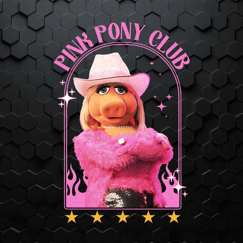 Funny Pink Pony Club Miss Piggy Muppets PNG.jpg