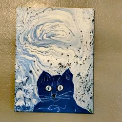 original blue cat painting georgia rose lipe