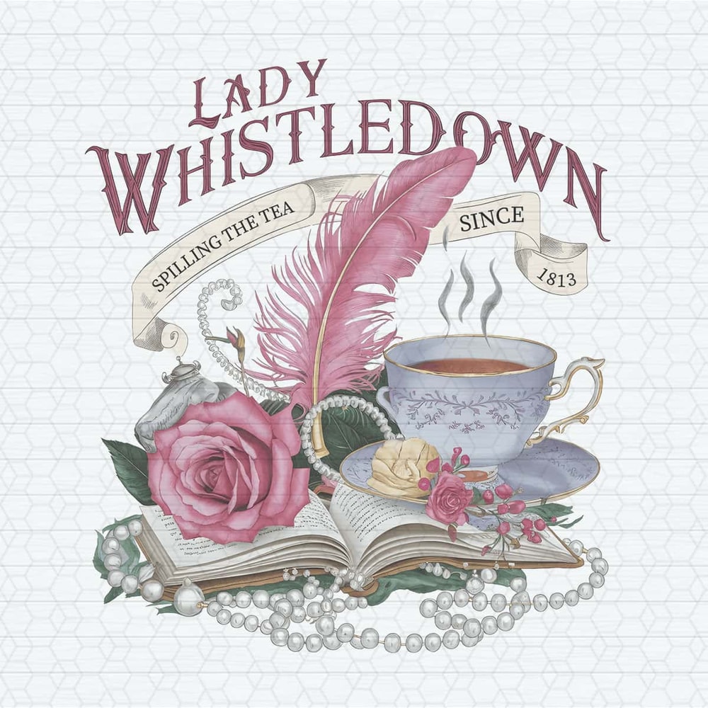 Retro Lady Whistledown Spilling The Tea PNG.jpg