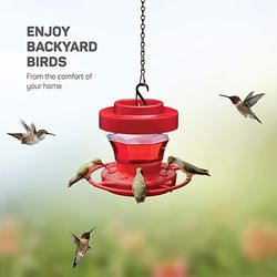 plastic outdoor hanging hummingbird feeder - durable, easy to clean garden bird waterer decoration with 8 feeding ports