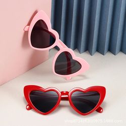 women summer sun glasses, ladies love heart sunglasses retro big frame women sunglasses uv400 protection summer shades