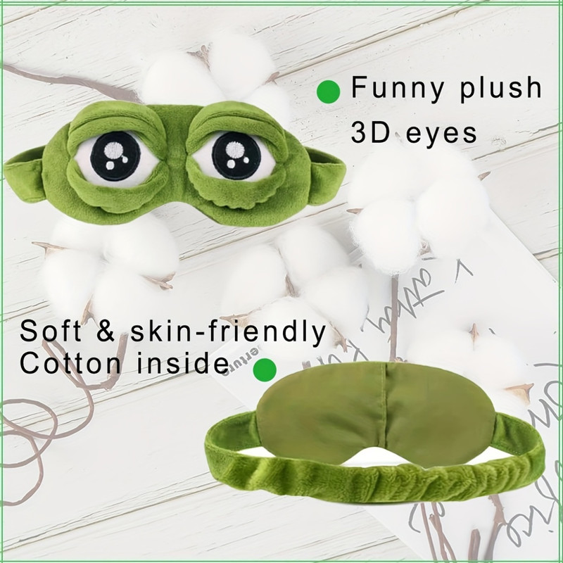 3D Unisex Frog Eye Sleeping Mask Soft Plush Sleep Mask Comfortable For Office Travel Home Perfect F 2