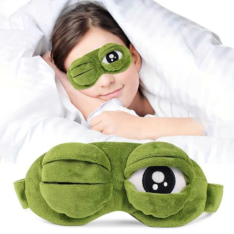3D Unisex Frog Eye Sleeping Mask Soft Plush Sleep Mask Comfortable For Office Travel Home Perfect F 4
