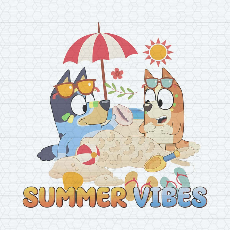 Retro Summer Vibes Bluey Bingo Vacation PNG.jpg
